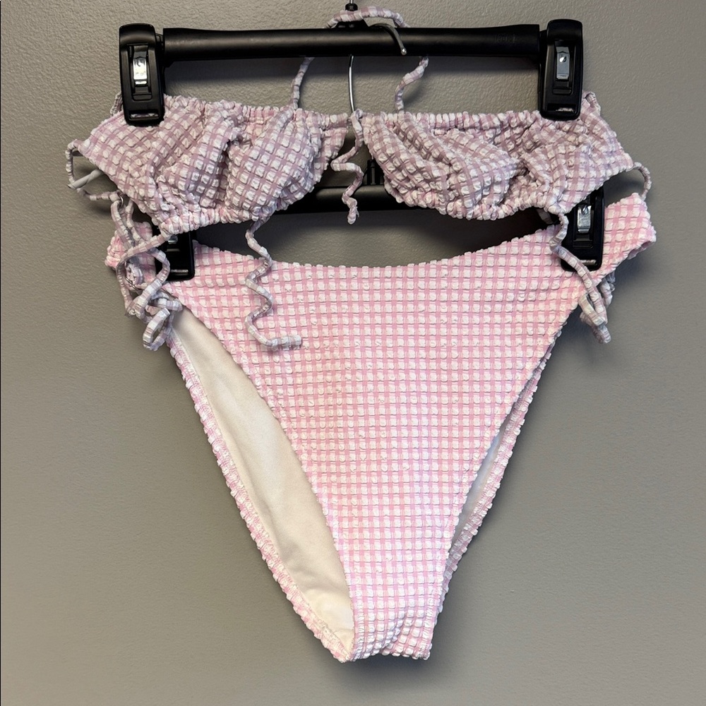 Abercrombie & Fitch Pink Gingham Bikini Set S Top M Bottom